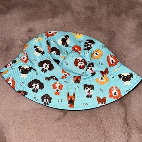 Blue Doggy Reversible Bucket Hat NWOT - Picture 1 of 3